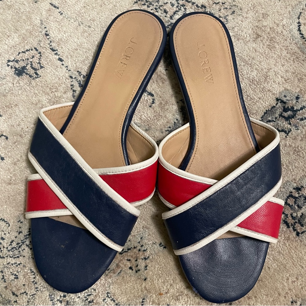 J Crew Cora Slide Flat Sandals Size 7.5